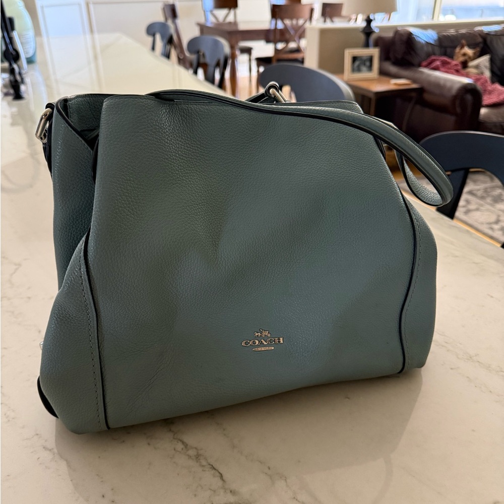 Coach Light Blue Leather Shoulder Bag - Picture 2 of 6